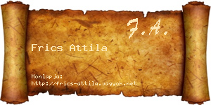 Frics Attila névjegykártya